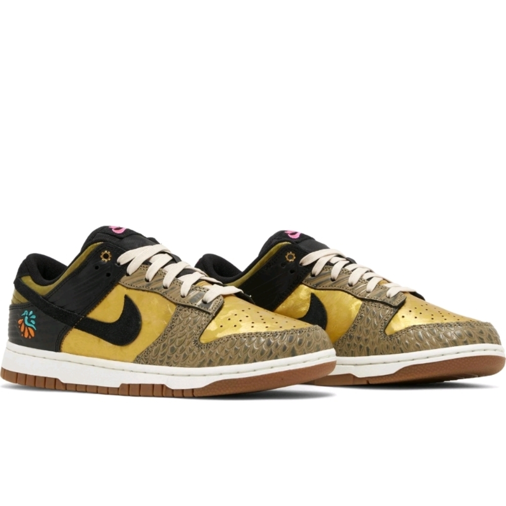 Nike  Dunk Low PRM Dia De Muertos In Metallic Gold and Black Colorway